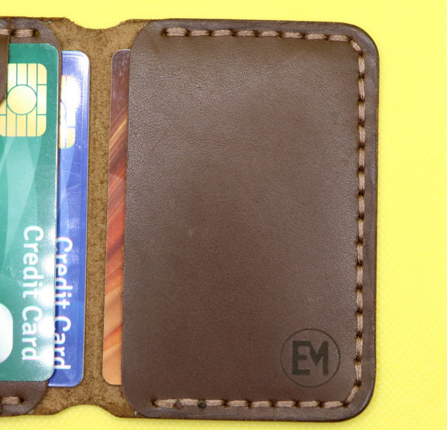 No. 210 - Slim Leather Card Wallet – Handcrafted Top-Grain Leather | Compact & Polished Finish